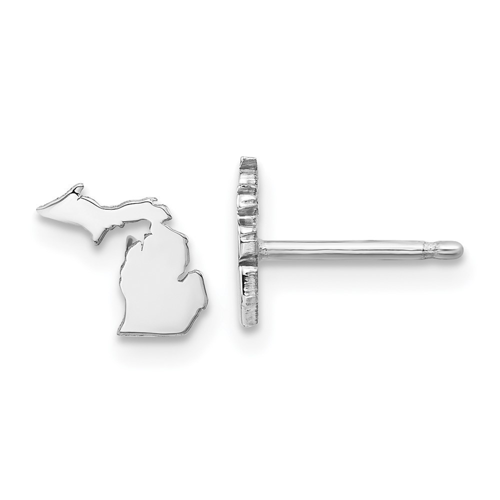 925 Sterling Silver TravelRhodium-plated Michigan State Earrings